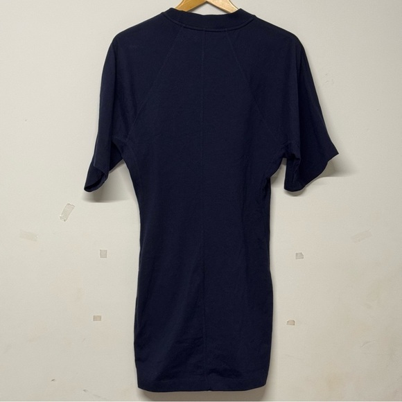 Calvin Klein Navy Blue Shirt Dress Crewneck Short Sleeve Mini M - Picture 3 of 4